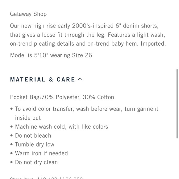 NWT High Rise Loose Short Abercrombie & Fitch Jean Denim Shorts - light wash - Picture 7 of 8